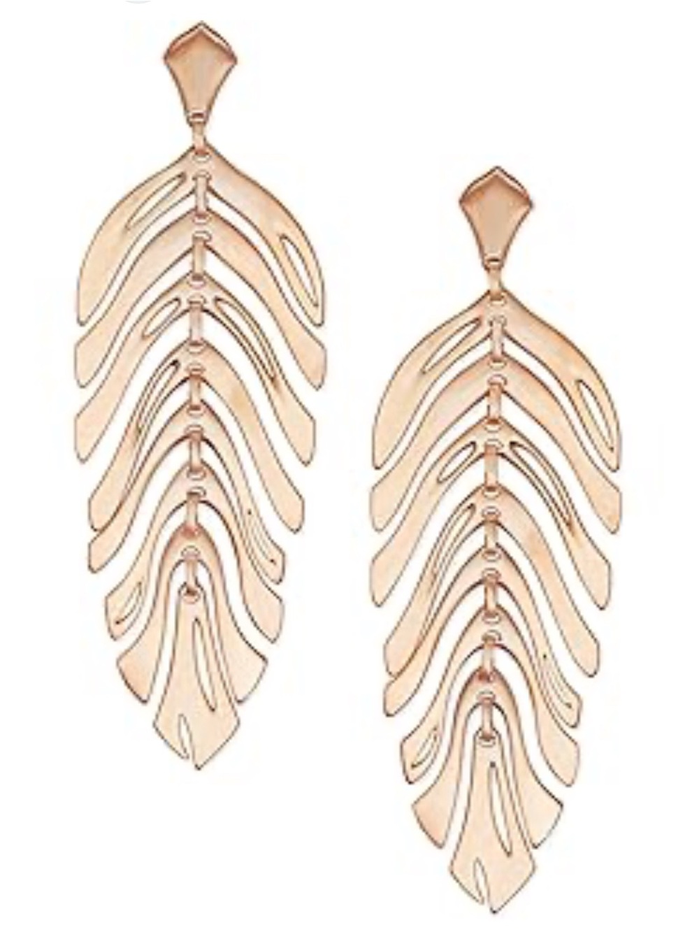 Kendra Scott Large Lotus Statement Earrings Rose Gold Retired 3.5”